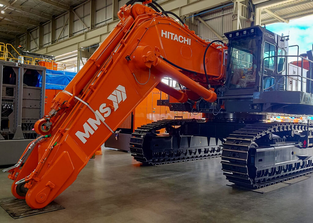 new-orange-hitachi-excavator