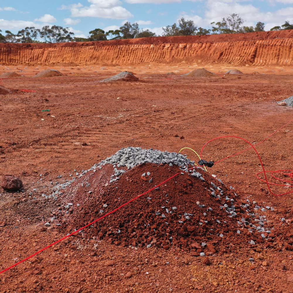 Controlled blast executed by Mineral Mining Services for open-pit mining project.